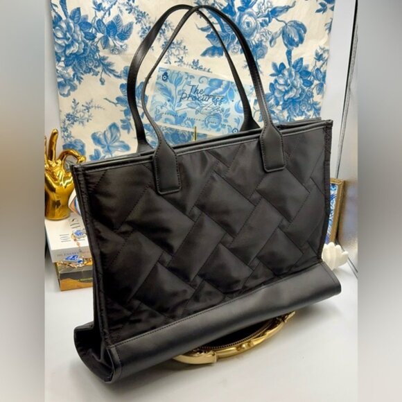 🆕 KURT GEIGER LONDON 🧿 NWOT L Recycled Drench Shopper Tote Bag, Black & Gold - Picture 6 of 16